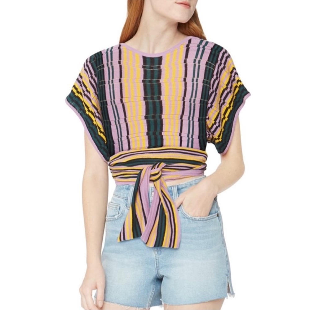 BCBGeneration Crochet Wrap Top
